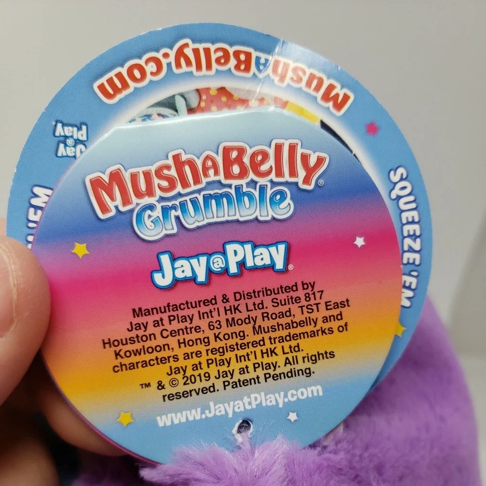 Mushabelly Grumble Purple Sloth with‎ Huggable squeaky noise New With Tags Read